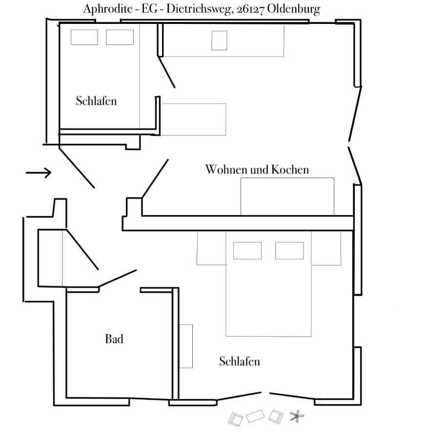 Apartment Prinzessin Aphrodite - Zimmerprinzen Oldenburg Eksteriør bilde